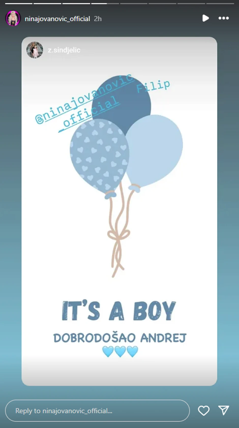 Pevačica Nina Jovanović dobila sina