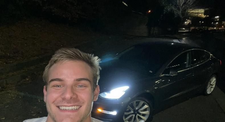 Lambrecht and his Tesla Model 3.Andrew Lambrecht