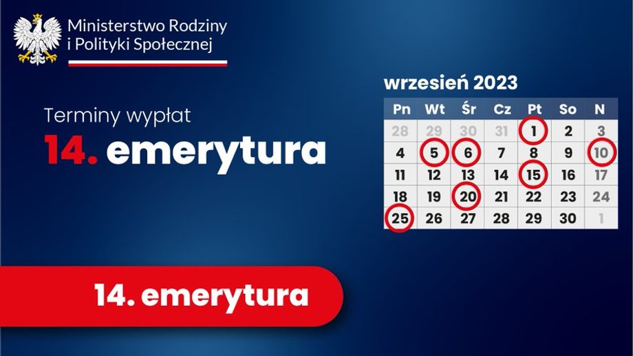 Termin wypłat czternastek