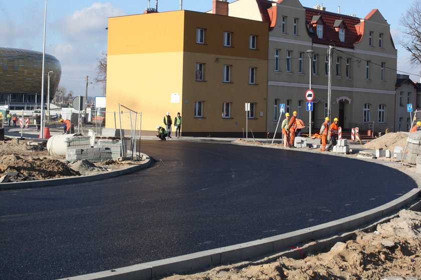 drogowcy pracują nad Węzłem Marynarki Polskiej w Gdańsku