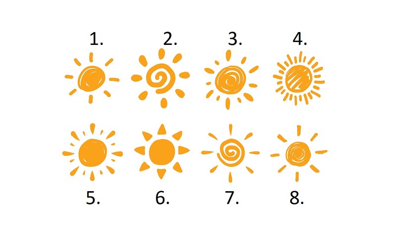 Wybierz jedno słońce i poznaj ukryty aspekt swojej osobowości