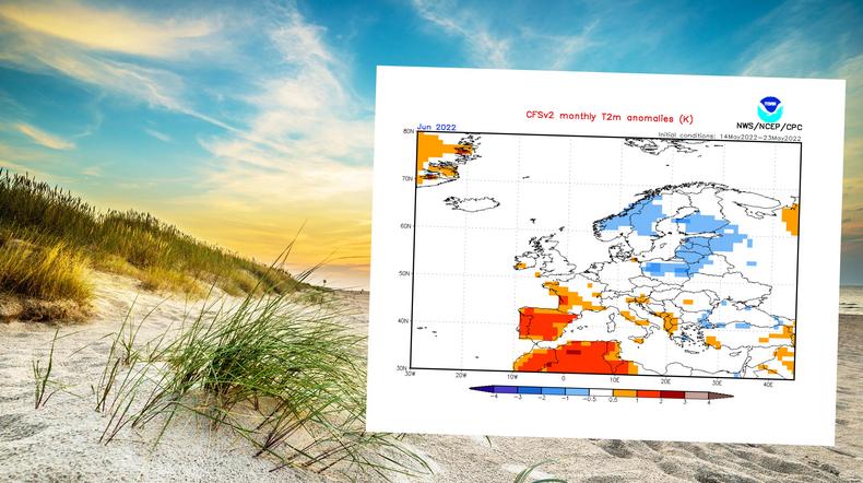 Najnowsze prognozy na czerwiec nie pozostawiają wątpliwości. Miesiąc ten może być chłodny (mapa: NOAA)