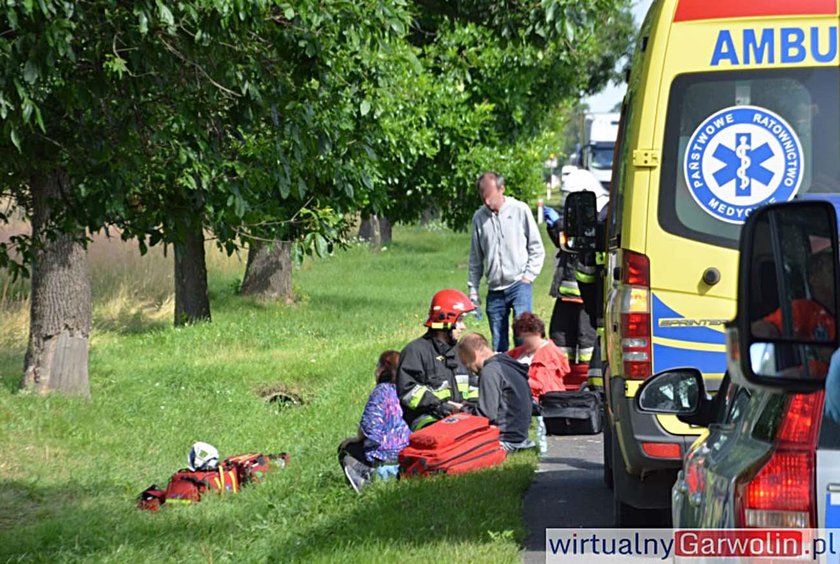 Bus zderzył się z osobówką pod Garwolinem. Wielu rannych