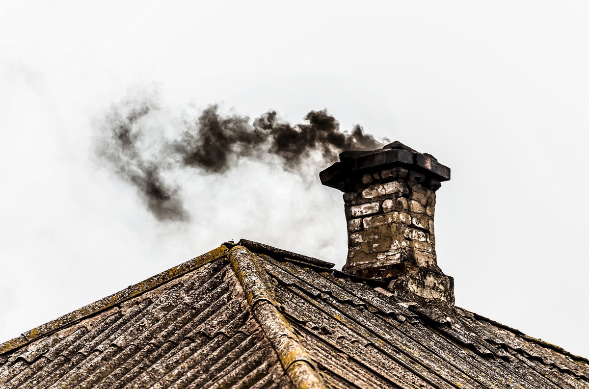smog, dym, zanieczyszczone powietrze, komin, dym z komina