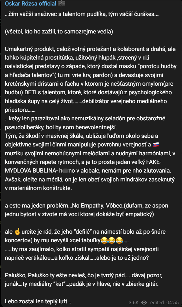 Rózsa sa verejne pustil do Haberu.