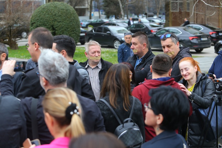 Protest novinara ispred NSRS