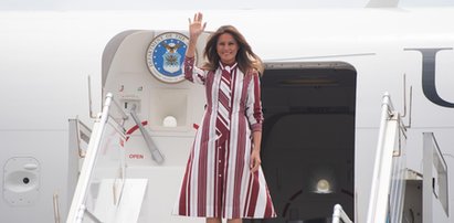 Wiatr spłatał Melanii psikusa. Uwiecznili to fotoreporterzy