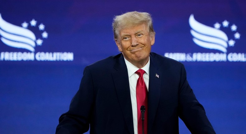 Donald Trump speaks at an event in Washington, DC on June 24, 2023.Drew Angerer/Getty Images