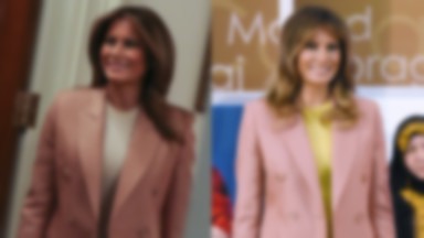 Jeden garnitur, dwie stylizacje. W której z nich Melania Trump wygląda lepiej?