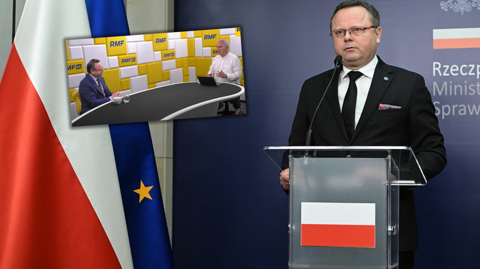 Robert Mazurek i wiceminister Andrzej Szejna (Screen: YouTube/RMF FM)