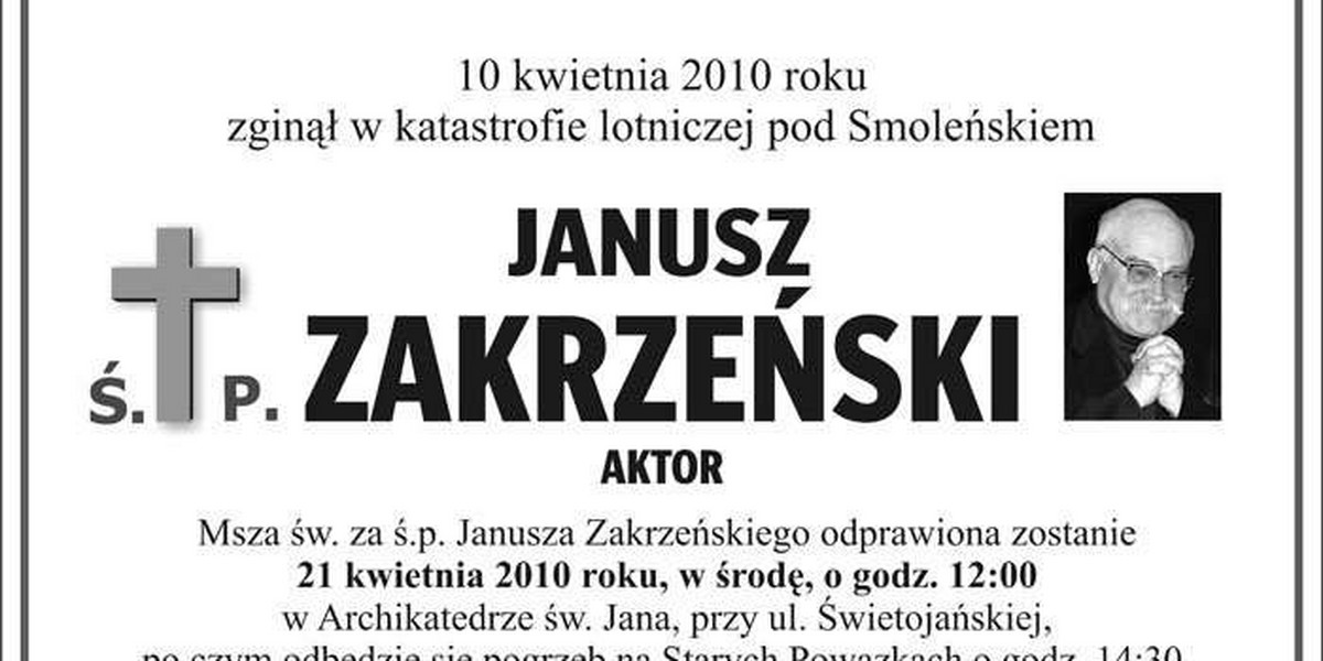 Pogrzeb aktora "M jak miłość"  w środę