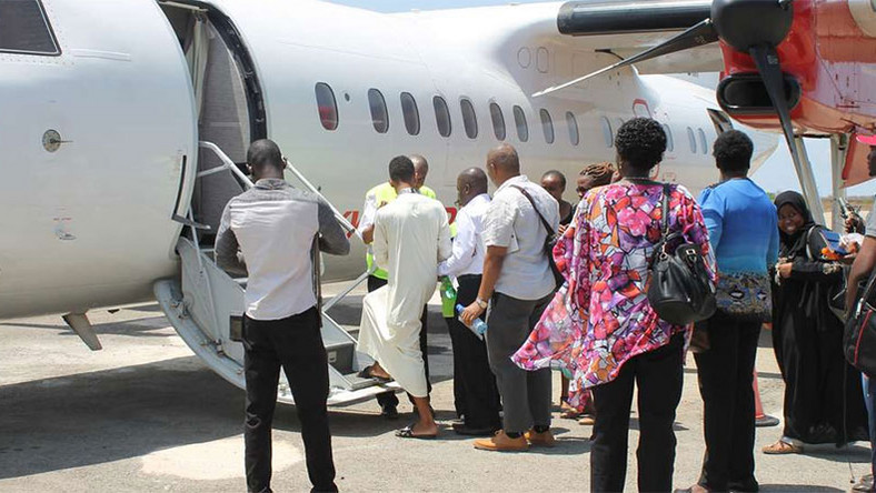 File image of passengers boarding a plane at Manda Airport