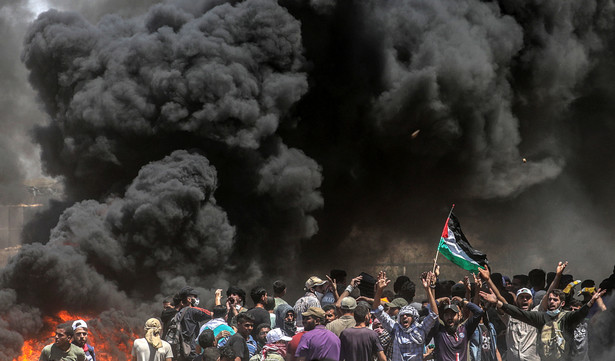 Protesty Palestyńczyków przeciwko przeniesieniu ambasady USA z Tel Awiwu do Jerozolimy, Strefa Gazy, 14.05.2018