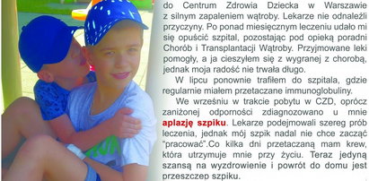 Potrzebna krew dla Michałka. Każdy może pomóc