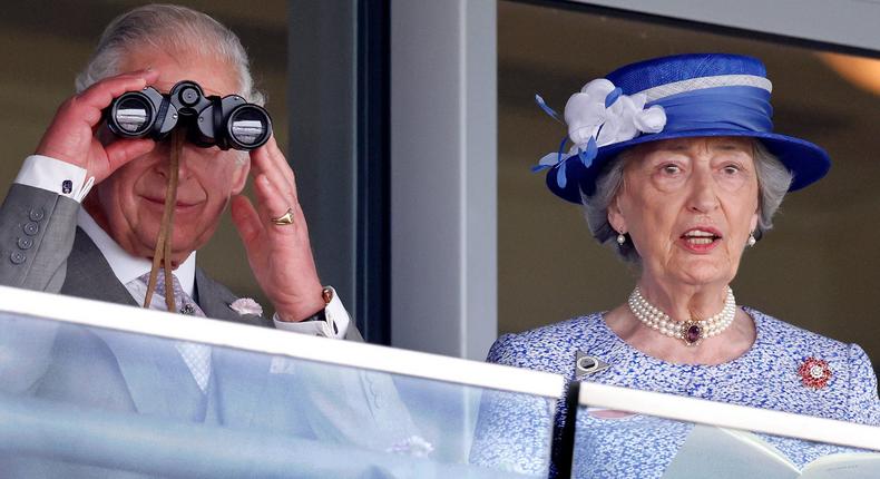 King Charles (left) and Lady Susan Hussey (right) at the Royal Ascot on June 15, 2022.Max Mumby/Indigo/Getty Images