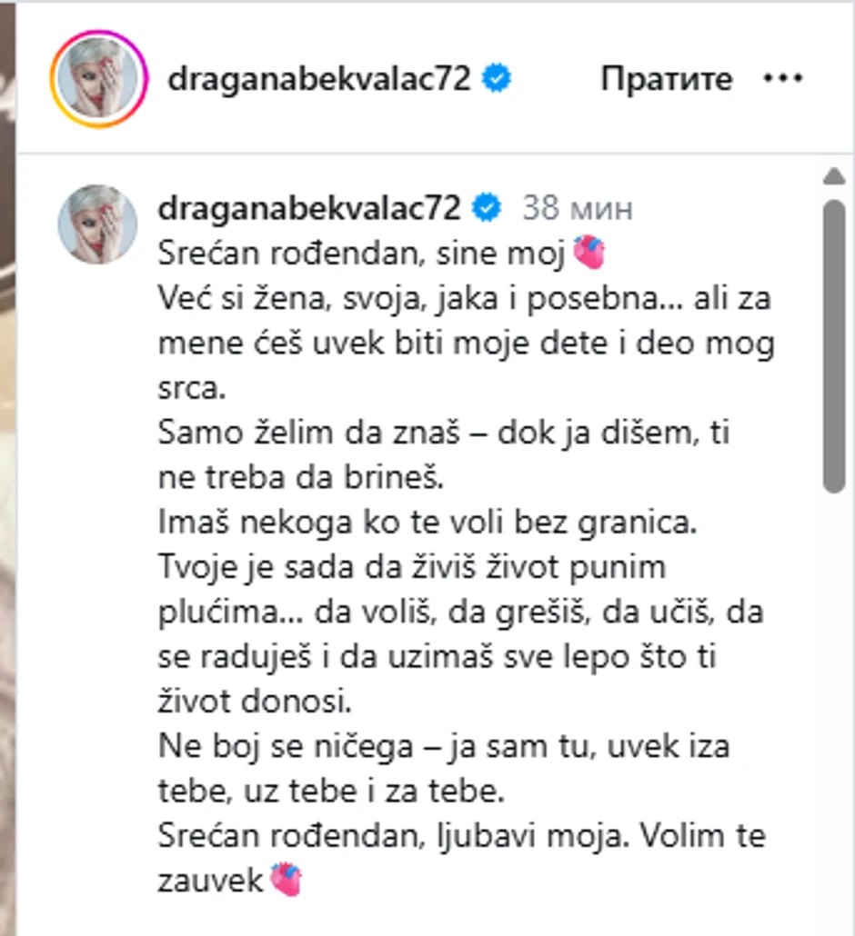 Dragana Bekvalac objava