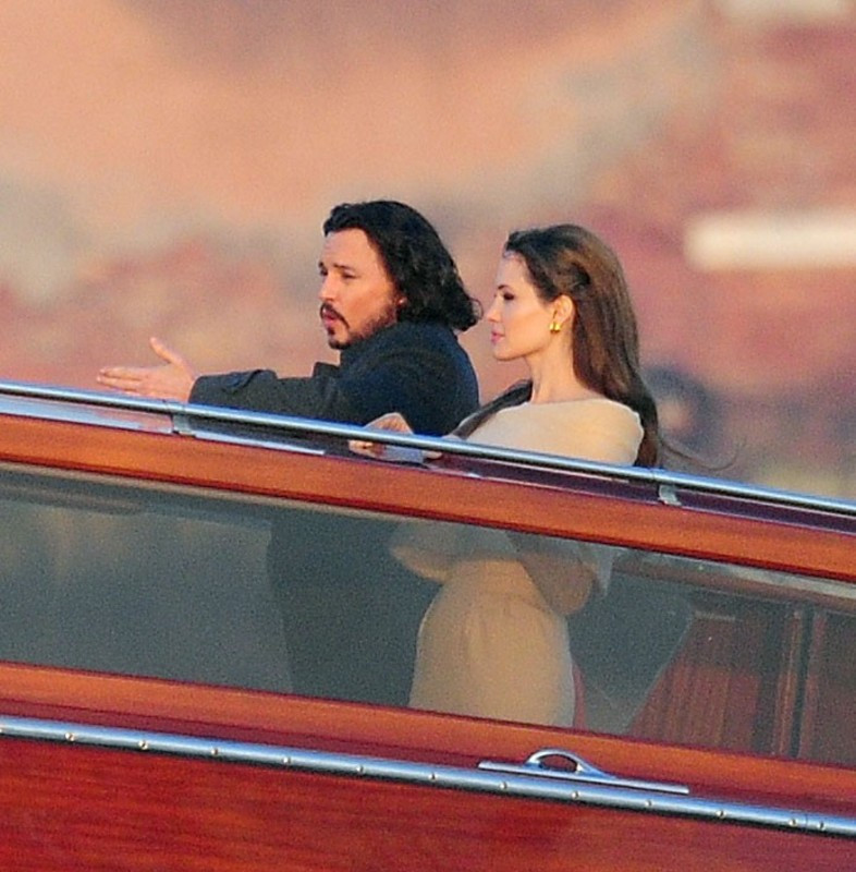 Angelina Jolie i Johnny Depp na planie filmu "The Tourist"