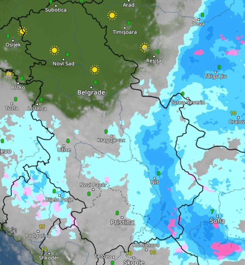 sneg i kiša sutra u 7 sati