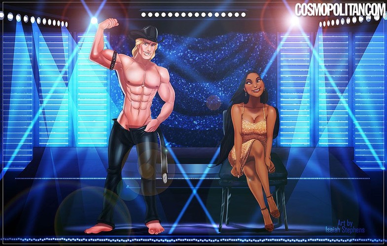 John Smith jako Dallas (grany w pierwszym 'Magic Mike'u' przez Matthew McConaugheya) czaruje Pocahontas