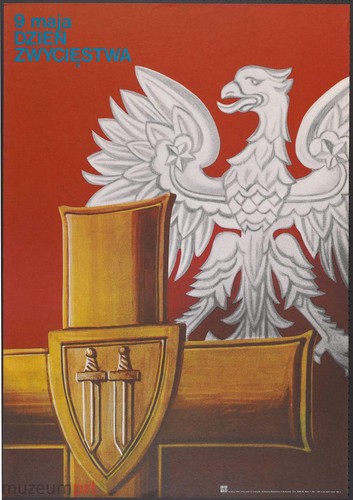 Plakat propagandowy na sowiecki Dzień Zwycięstwa.