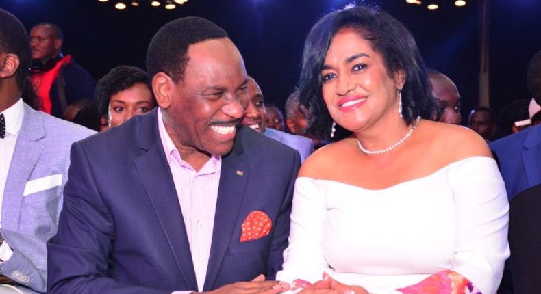 Esther Passaris with KFCB CEO Dr Ezekiel Mutua at the Groove Awards 2019