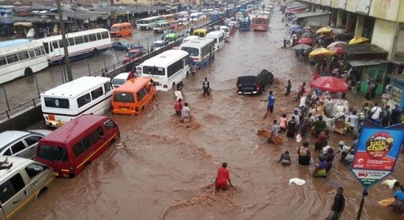 A flood area in Ghana