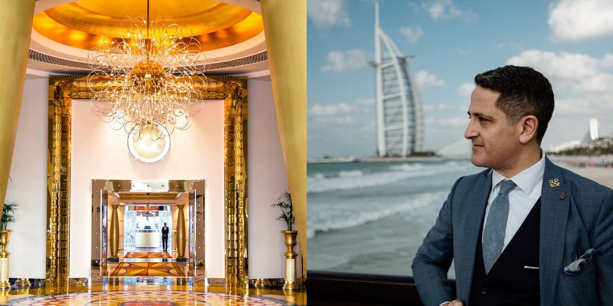 Roger Geadah jest głównym konsjerżem w Burj Al Arab Jumeirah, luksusowym hotelu w Dubaju.