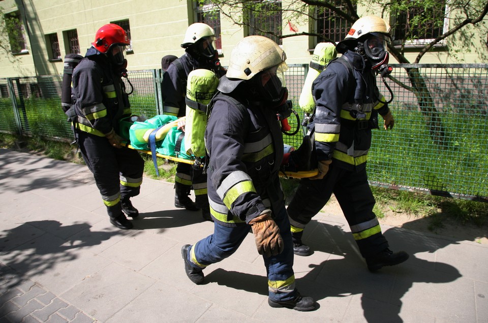 WARSZAWA ĆWICZENIA POŻAR SZPITAL