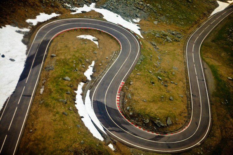 Autostrada Transfagarasan in Carpati (Ruta Nationala 7c), Romania