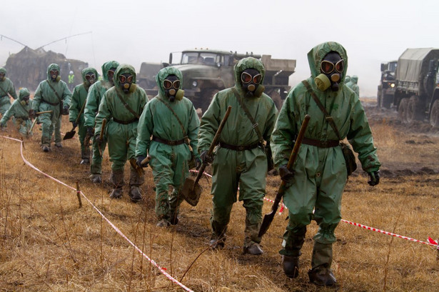 Rosyjskie wojska chemiczne w trakcie ćwiczeń