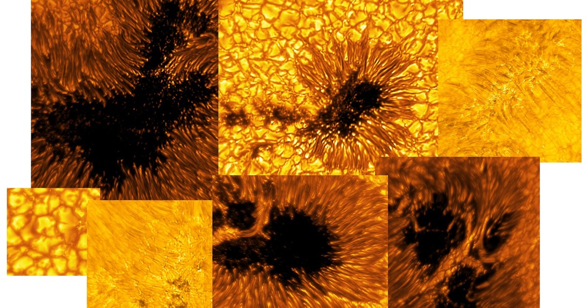 Creepy close-up images of the sun reveal yarn-like strands, dark pores ...