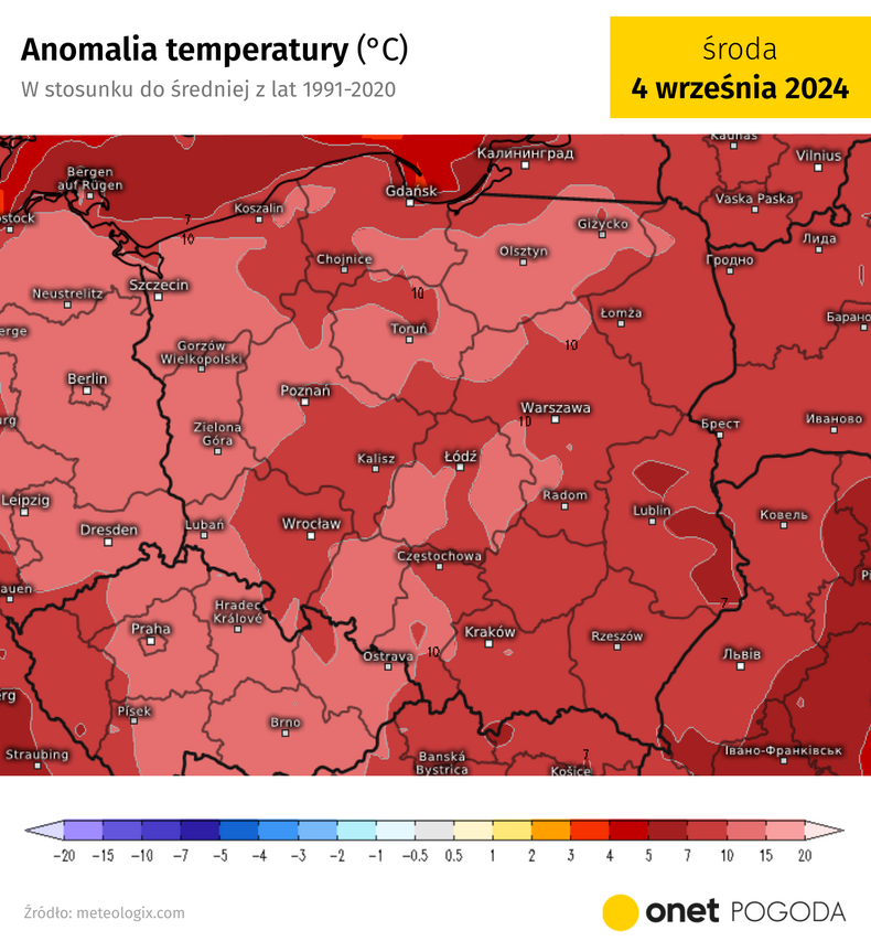 Przed nami gorący dzień. Miejscami będzie o ponad 10 st. C cieplej niż zwykle