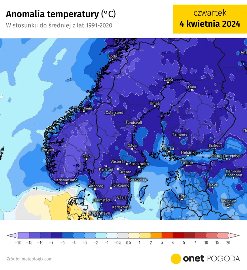 Cała Skandynawia doświadcza bardzo niskich temperatur