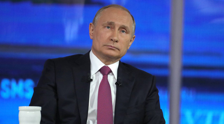 Vlagyimir Putyin az éves tévés fórumán / Fotó: AFP