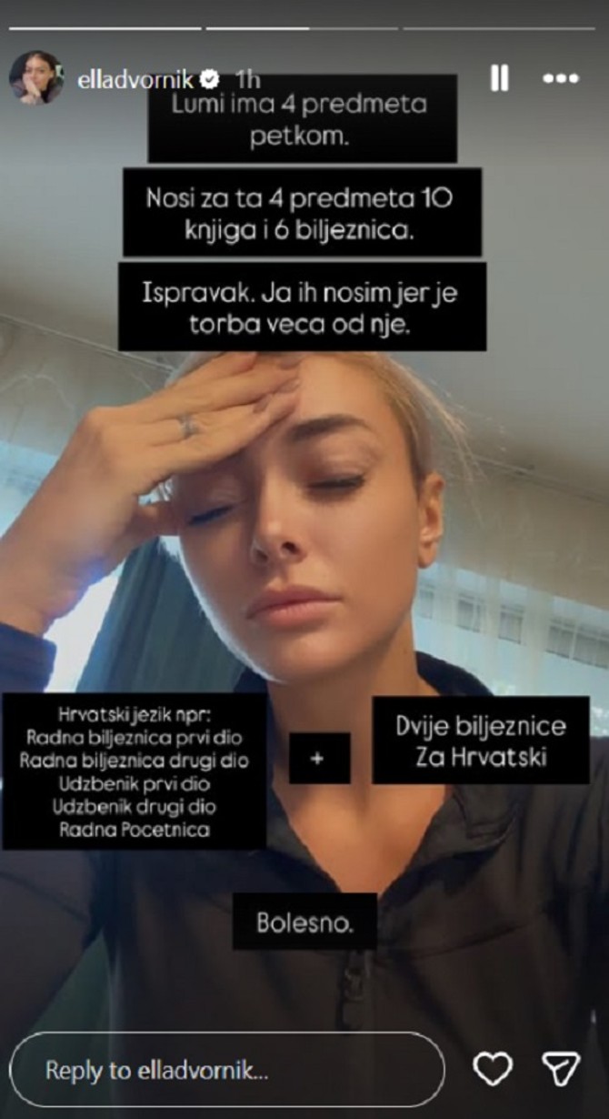 Ela Dvornik pokazala šta njena ćerka, đak prvak, nosi u školu