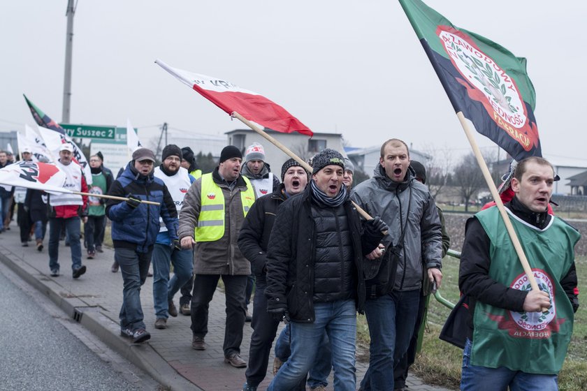 Suszec. Pikieta górników z KWK Krupiński i Makoszowy