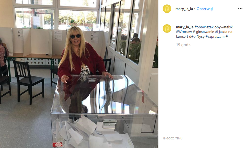 Maryla Rodowicz na wyborach