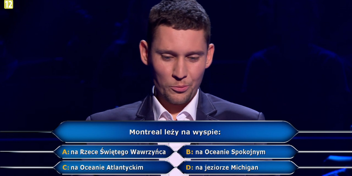 "Milionerzy" - na jakiej wyspie leży Montreal? 