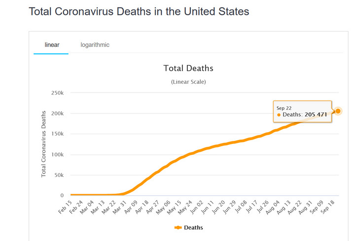 Koronawirus w USA. Liczba zgonów
