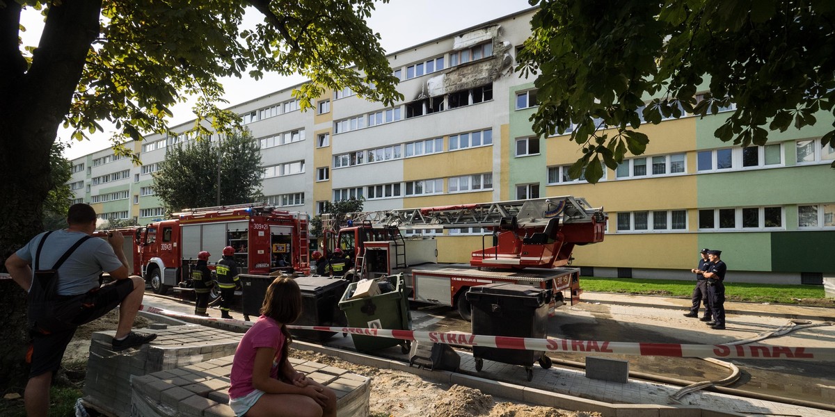 Pożar w bloku na Teofilowie 