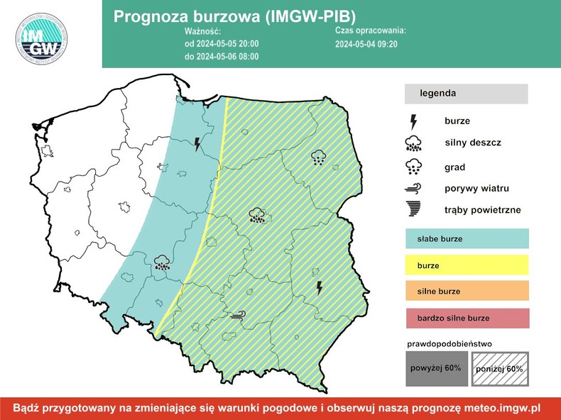 Grzmieć będzie również w nocy z niedzieli na poniedziałek