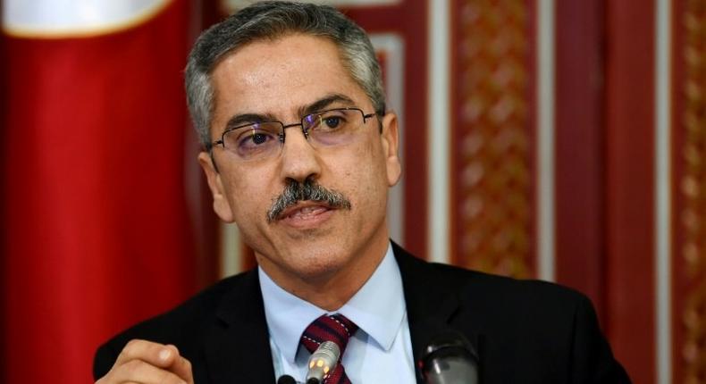 President of Tunisia's electoral body, Chafik Sarsar, holds a press conference on April 3, 2017, in Tunis