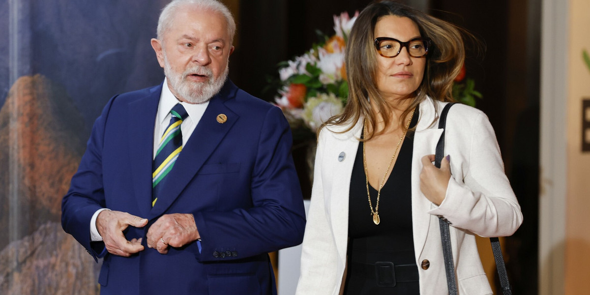 Prezydent Brazylii Luiz Inacio Lula da Silva w towarzystwie pierwszej damy Rosangeli Janji da Silvy