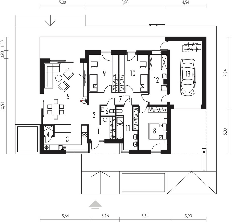 Projekt domu Mini 4 G1 MODERN