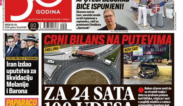 Blic naslovna strana za 29.7.