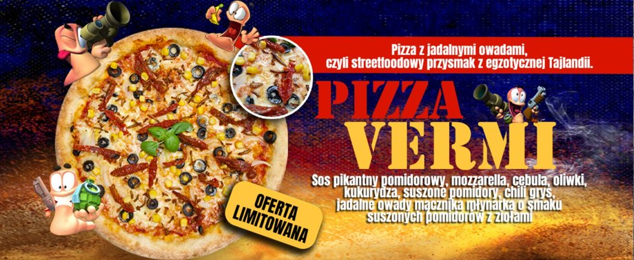 Pizza z jadalnymi owadami w ofercie Frentzza – Pizza & Friends.