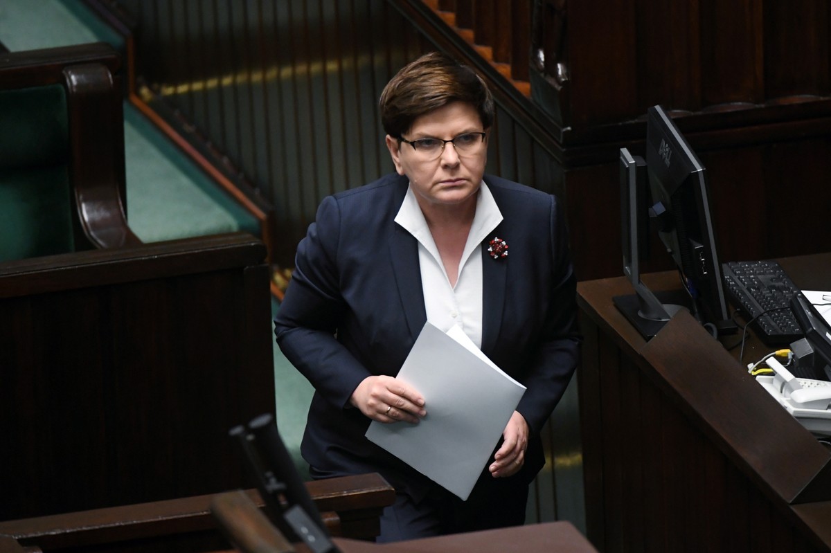 Premier Beata Szydło podczas posiedzenia Sejmu