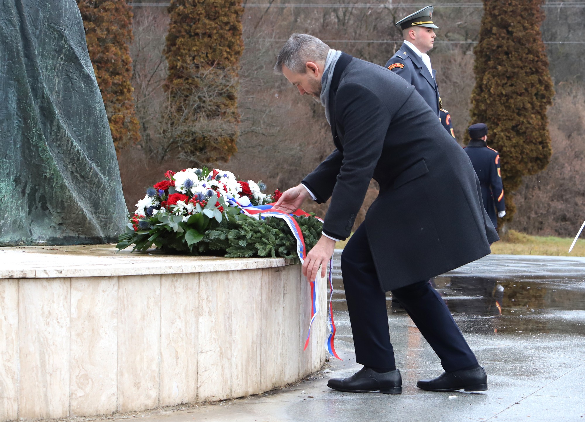 Prezident SR Peter Pellegrini pri Pamätníku Nemecká.