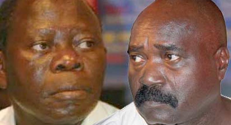 Oshiomhole mourns with his predecessor, Igbinedion, over mother’s demise. [Vanguard]