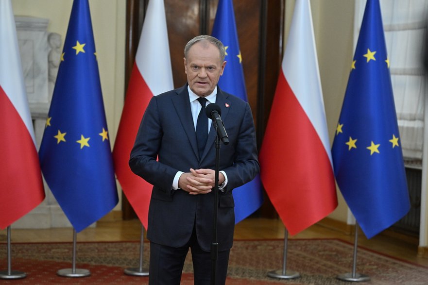 Donald Tusk podczas konferencji prasowej